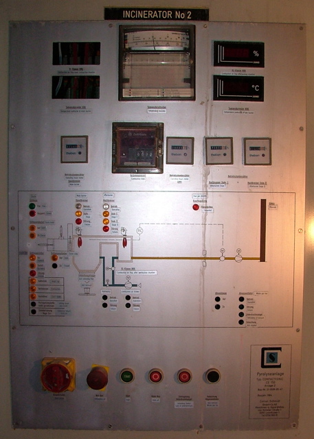 Control panel of Incinerator 2